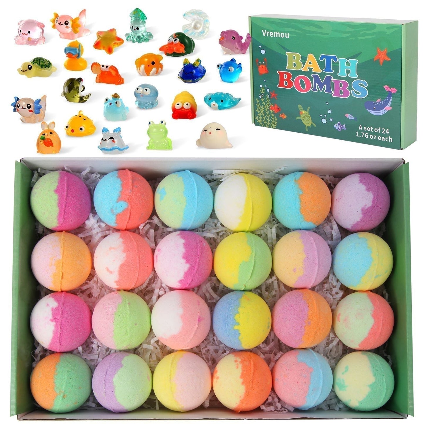 🛁 Ocean Theme Bath Bombs🌊60g*12 Pcs, Foamy Bath Time & Fun Gift Idea ✨