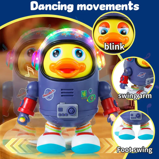 🦆50% OFF LIMITED TIME!✨Dancing Space Duck Toy - Interactive LED Light & Music with Solar Sensor for Fun Cosmic Dance Moves🌟🚀
