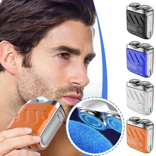 Portable Mini Small Steel Cannon Rotary Dual Ring Electric Shaver