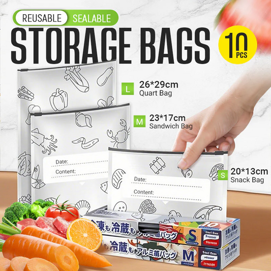 🍗Limited time offer! Buy 3 get 2 free🥦Reusable Aluminum Foil Sealable Storage Bags