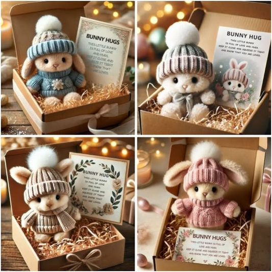 🔥Easter Sale💯Handmade🐇Mini Bunny Hug Cute Easter Gift🎁