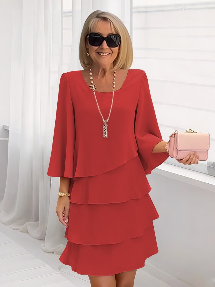✨Women's Tiered Ruffle Dress with Flared Sleeves