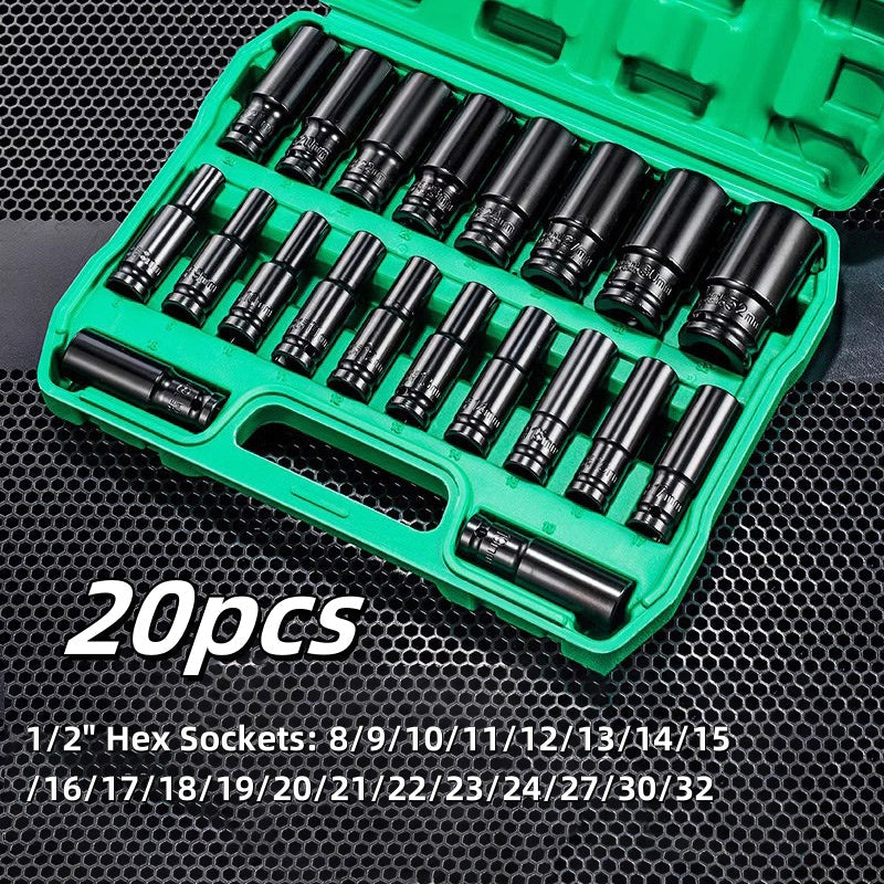 10pcs 1/2" Impact Socket Set with Storage Box