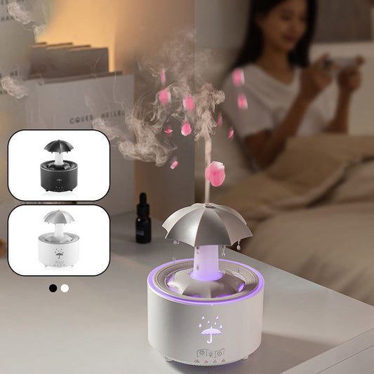 🌈💧7-Color Rotating Raindrop Aromatherapy Humidifier💧🌈 Soothing Mist & Sleep-Enhancing Light Show – Create a Relaxing, Dreamy Home Atmosphere! ✨😴
