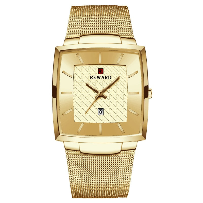 🔥2025 Hot Sale🔥Men’s Ultra-thin Square Mesh Belt Quartz Watch