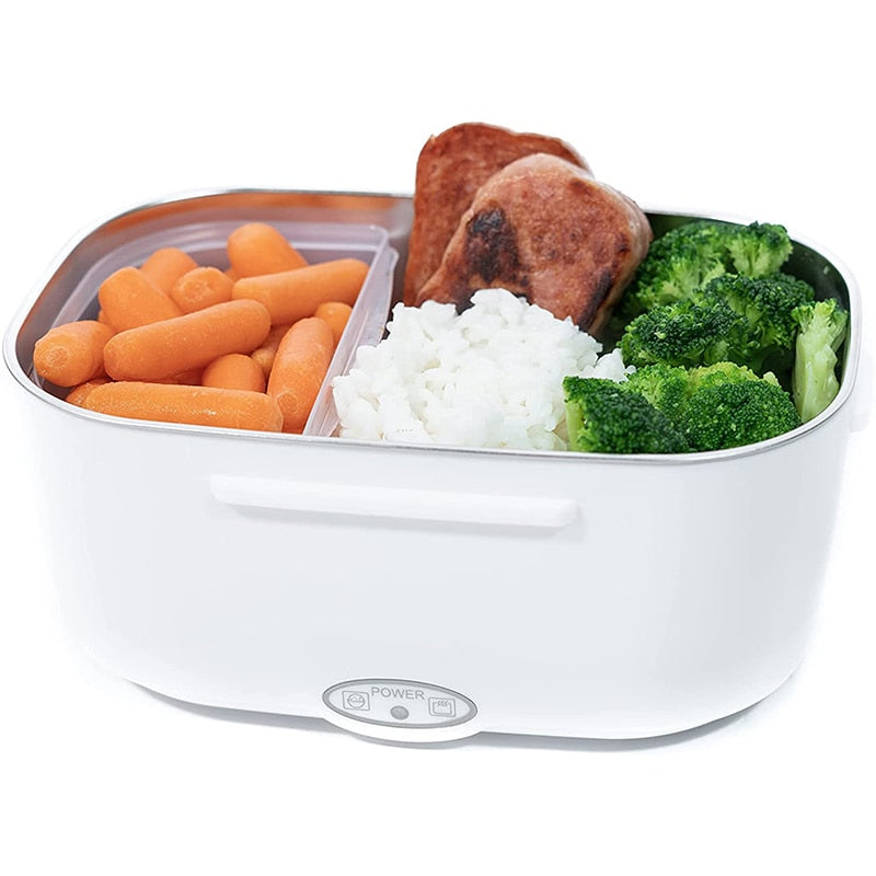 2-in-1 Portable Electric Lunch Box - Dual Voltage Car & Home Food Warmer