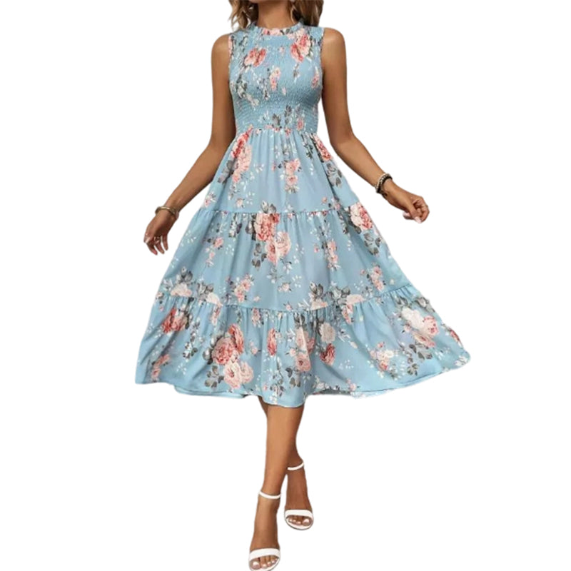 Women’s Sleeveless Floral Print Casual Dress