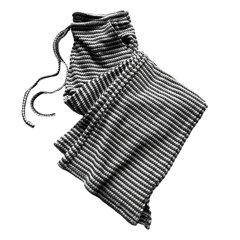 Women's Striped Drawstring Wide-Leg Pants