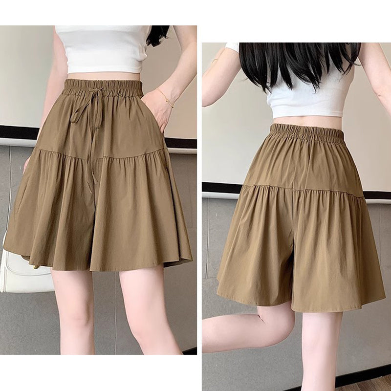 Women High Waist Skirt Pants Wide Leg Ruffle Culottes