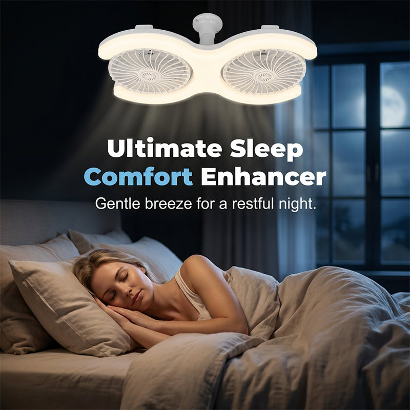 Dual-Head LED Ceiling Fan with Light