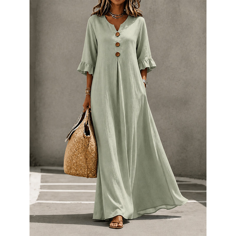 ๐ LIMITED-TIME 50% OFF! โจ Women's V-Neck Loose Maxi Dress โ Flowing Silhouette, Soft Drape, Day to Dinner ๐