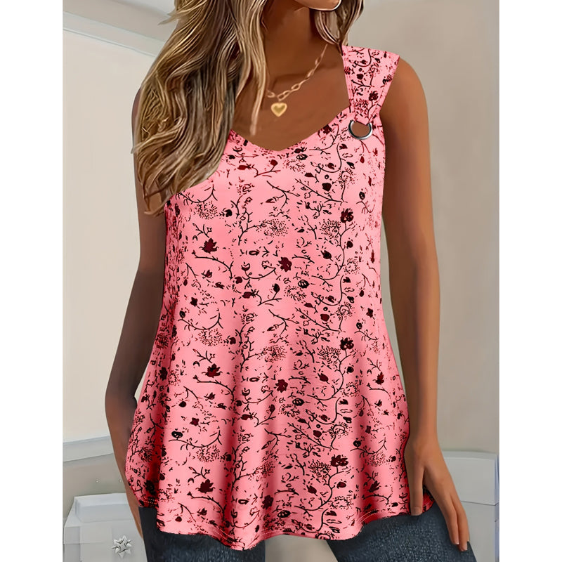 Women's Summer Floral Print Tank Top