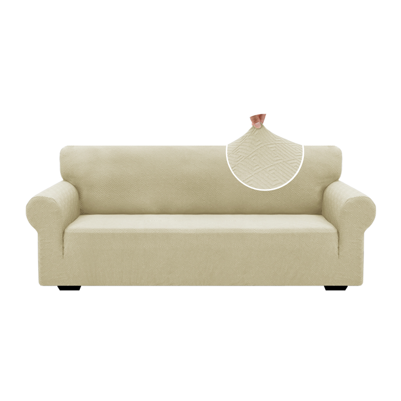 High Stretch Jacquard Sofa Cover with Non-Slip Straps