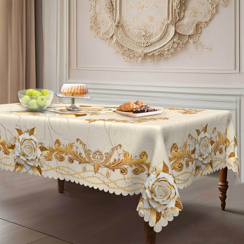 🎁2026 New Arrivals 50% OFF💥Waterproof Gold Rose Tablecloth – Embossed Effect, Stain-Resistant & Elegant for Dining ✨