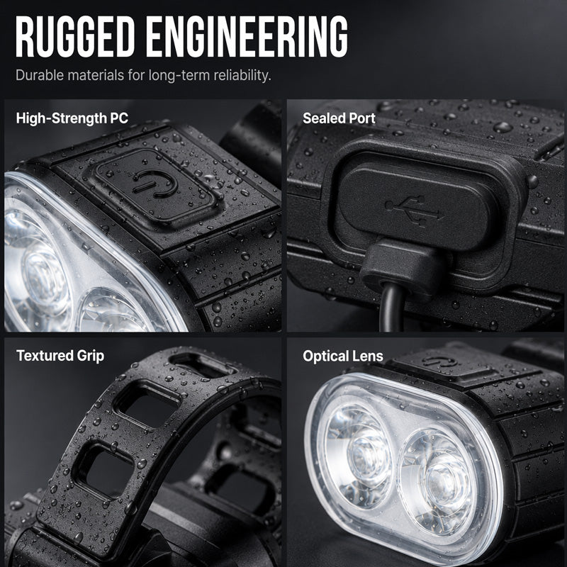 🏆 Last Day Special Price £9.99🔦USB Rechargeable Bike Light Set – Bright Front Headlight & Rear Warning Light, Weather Resistant For Night Cycling 🚲