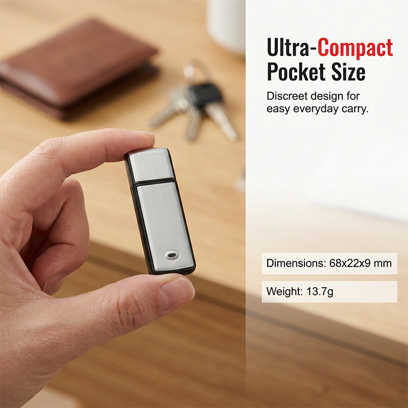 Portable High-Definition Noise-Cancelling USB Voice Recorder