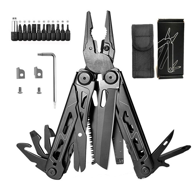 🔧✂️Heavy-Duty Folding Multi-Tool Pliers with Carry Pouch