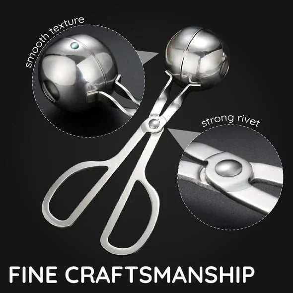Stainless Steel Meatball Maker – 304 Food-Grade Steel, Non-Stick Smooth Surface & One-Press Design