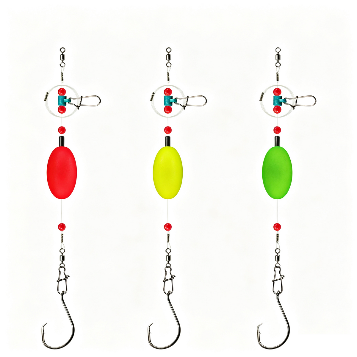 6 Pack Pompano Surf Fishing Rigs with Floats for Flounder Bass Catfish Shark and Bluefish