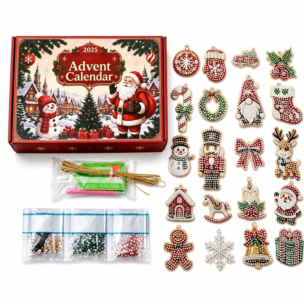 🎄 Christmas Sale – 50% OFF! ✨ 24-Day Christmas Countdown Ornament DIY Kit 🎁