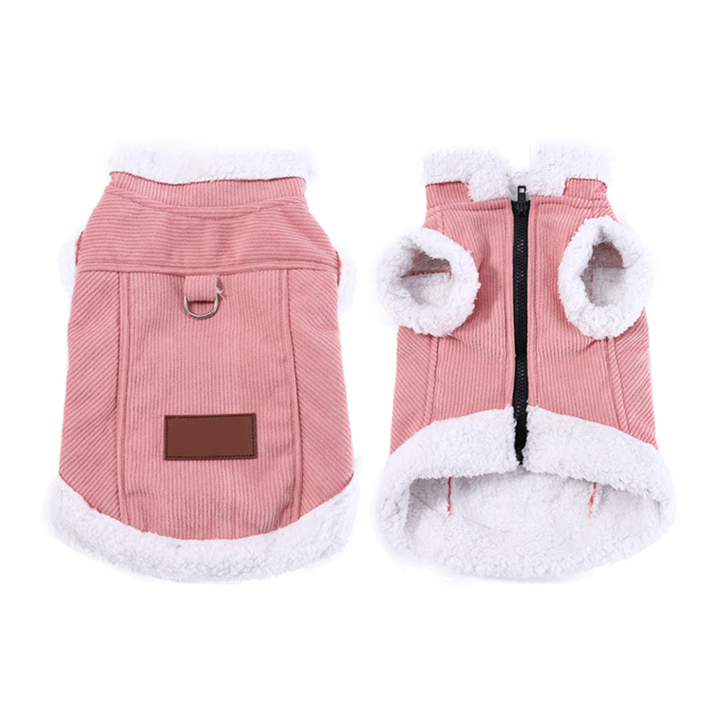 📢📢50% OFF !! ⏰Warm Lamb Fleece Pet Vest – Thick Lined, Built-in Leash Ring for Dogs & Cats ✨