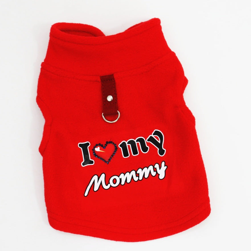 ⏳ 50% OFF! Warm Pet Sweater with Leash Ring – “Love Dad & Mum” Design for Cosy Winter Walks ❄️