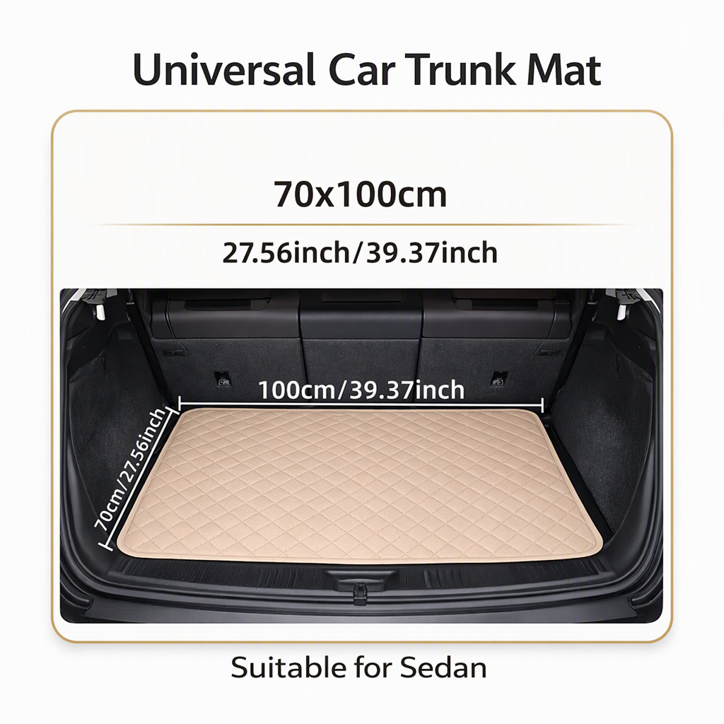📢📢50% OFF !! ⏰Universal PVC Leather Car Trunk Mat Cargo Liner for Sedans and SUVs Easy to Clean 100x70cm