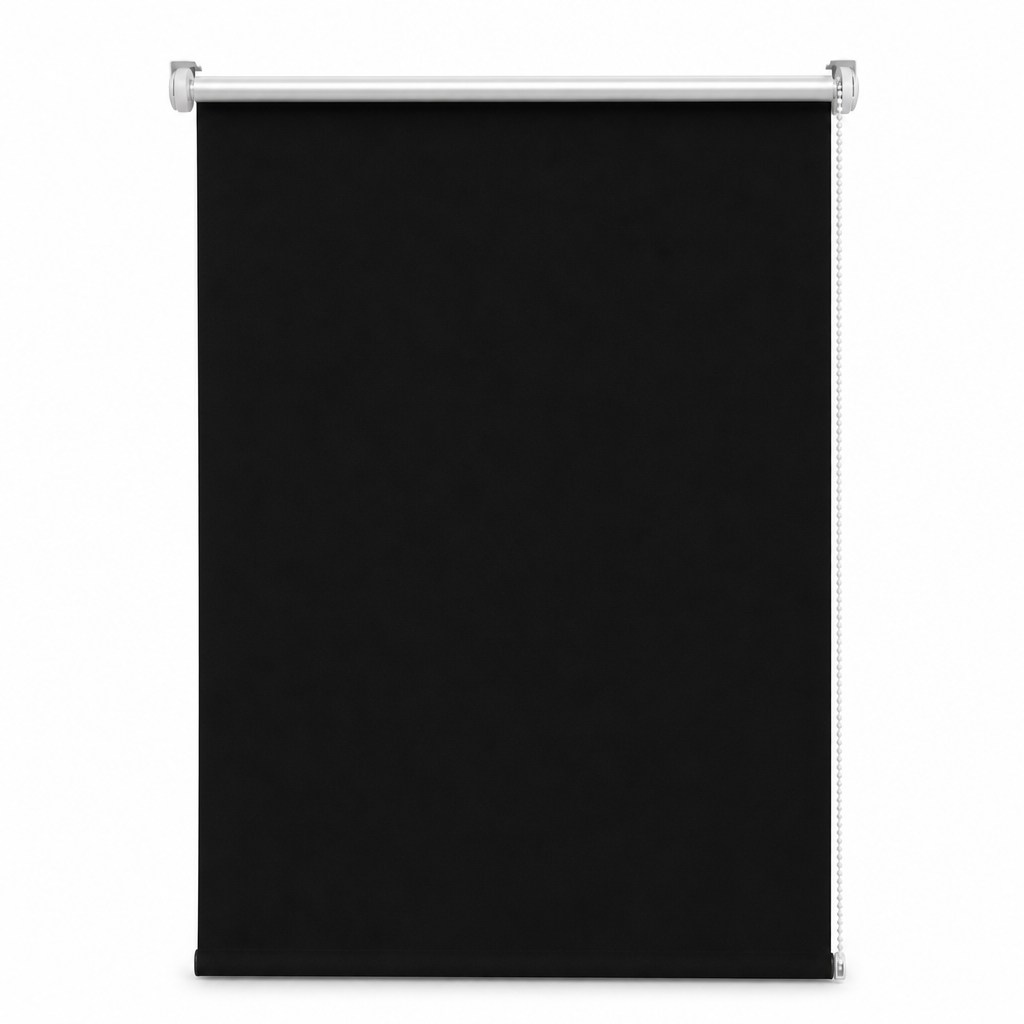 🔥50% OFF!!📢🌑 Total Blackout Roller Blinds – UV Protection & Seamless Edges, 130cm Black