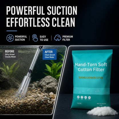 🎉Limited Time 50% OFF💦No more worries about poor water quality during water changes🔥Electric Aquarium Gravel Cleaner✨