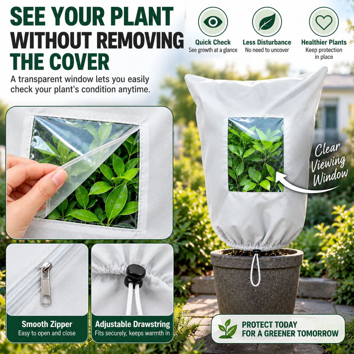 ⏳🔥LIMITED-TIME 60% OFF! ⏰WINTER GARDEN ESSENTIAL | Plant Frost Protection Cover – Breathable Reusable Cover for Shrubs, Pots & Young Trees