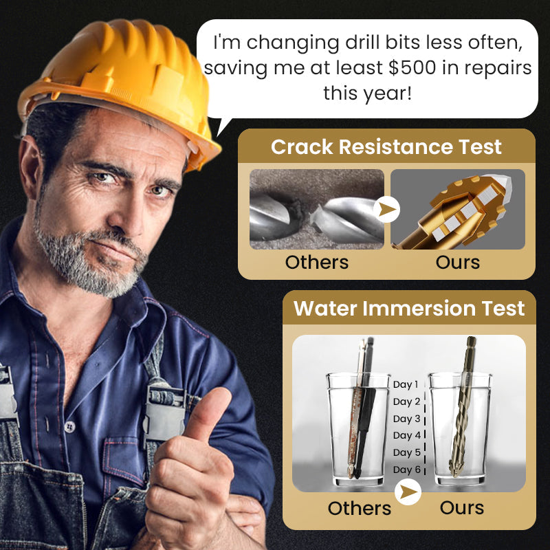 ⏳Time-Limited Special⏰4-Flute Eccentric Drill Bit Kit – Titanium-coated & multi-material ✨