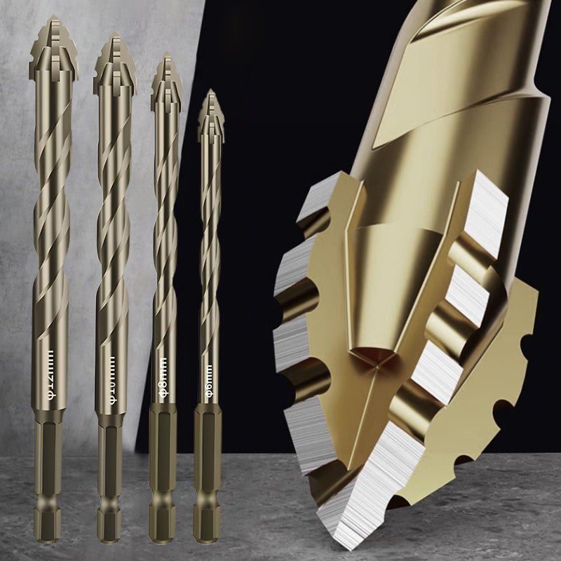 ⏳Time-Limited Special⏰4-Flute Eccentric Drill Bit Kit – Titanium-coated & multi-material ✨