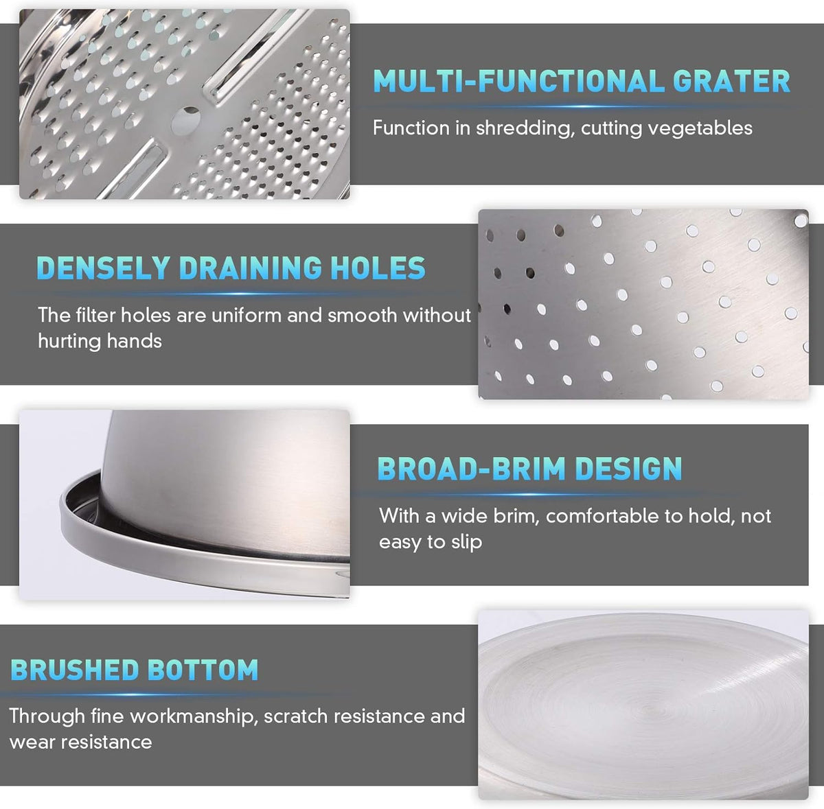 🎉 2026 Sale — Over 25,600 Sold!🧀3‑in‑1 Stainless Steel Grater Bowl 🔪