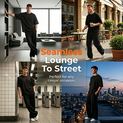 ⏰Men's T-Shirt & Wide-Leg Pants 2-Piece Set
