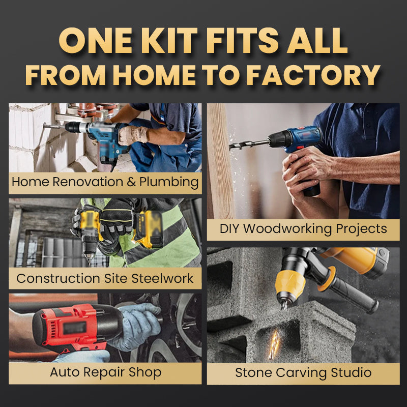 ⏳Time-Limited Special⏰4-Flute Eccentric Drill Bit Kit – Titanium-coated & multi-material ✨