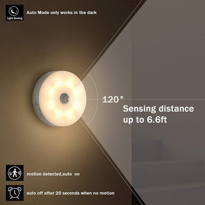 USB Rechargeable Motion Sensor Night Light – Warm or Cool Light