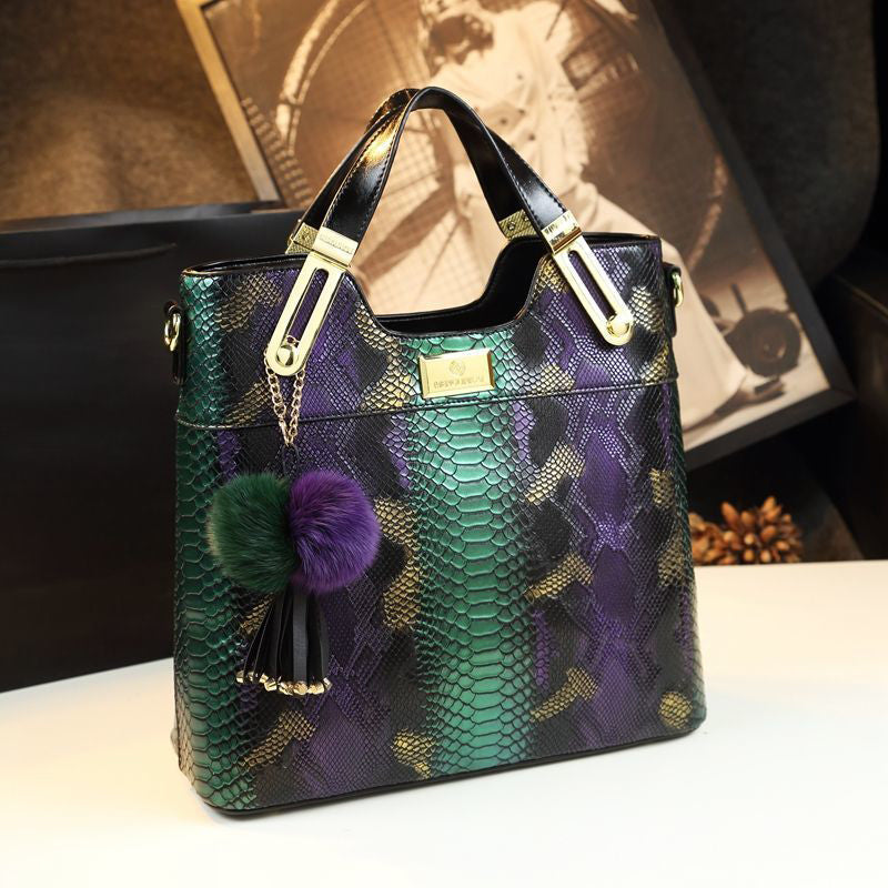 🏆LAST DAY SALE 50% OFF🔥Elegant Snakeskin PU Leather Tote Bag