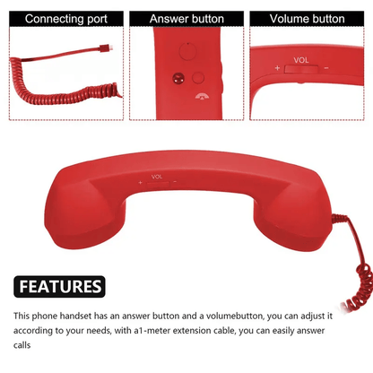 📞 50% OFF NOW! ☎️ Retro Phone Handset – Type-C Wired, HD Speaker & Volume Control – Nostalgic Charm with Up to 99% Less Radiation 🎙️