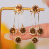 🔥2026 New Arrival ＆ Hot Sale ＆ 50％ Off🔥Zircon Round Petal Earrings – Hypoallergenic, Real Gold Plated & Dazzling Diamond Sparkle 💛