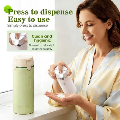 🎉4-in-1 Travel Dispenser Bottles – Leak-Proof, Refillable & TSA Approved