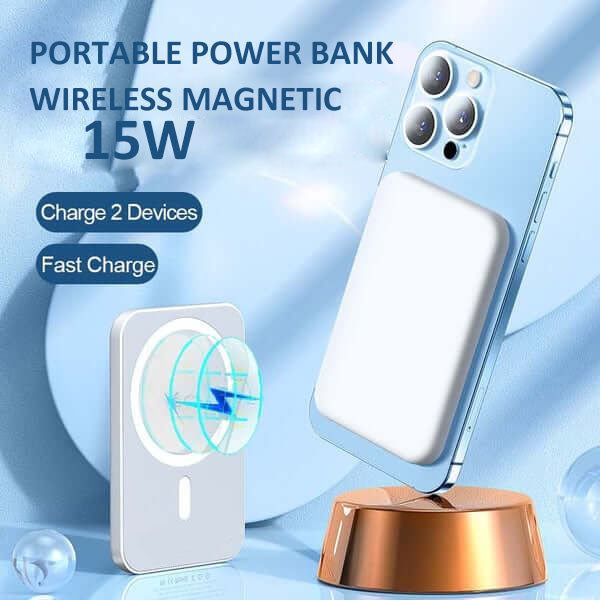 15W Wireless Magnetic Power Bank - 5000mAh/10000mAh Fast Charging Portable Charger