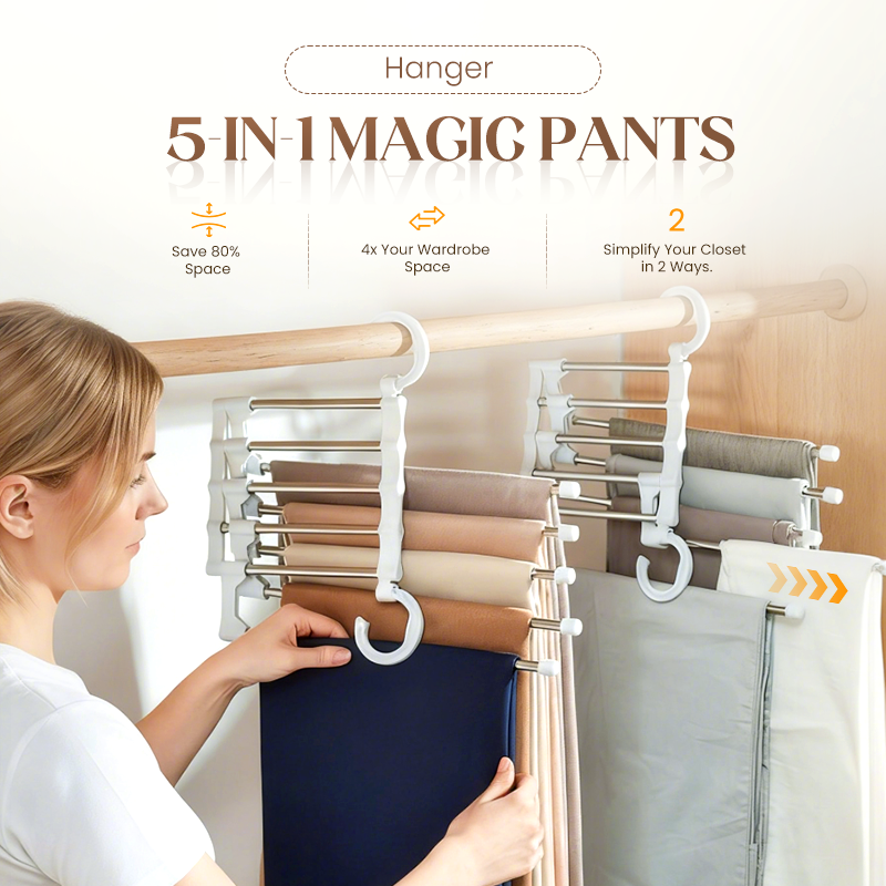 💗Household Multifunctional Telescopic Folding Multi-layer Pants Storage Rack