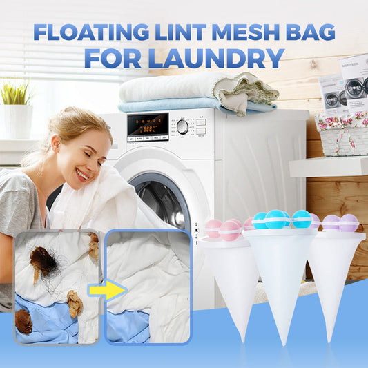 🧺BUY 1 GET 2 FREE🧼Floating Lint Mesh Bag – Catches hair & lint, reusable, protects washing machine & drain🚿✨