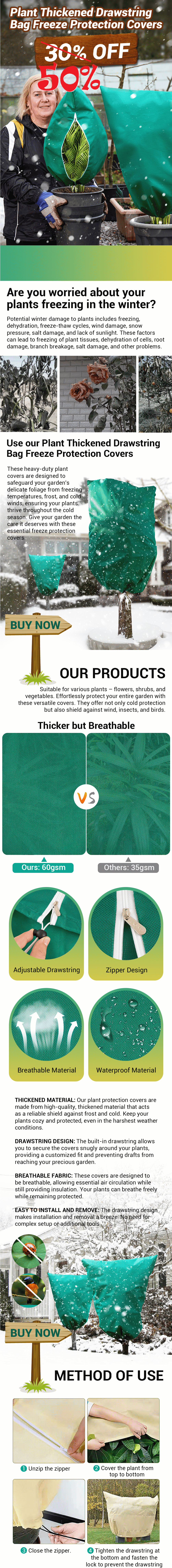Plant Thickened Drawstring Bag Freeze Protection Covers