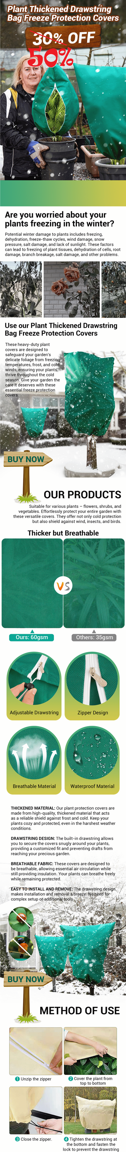 Plant Thickened Drawstring Bag Freeze Protection Covers