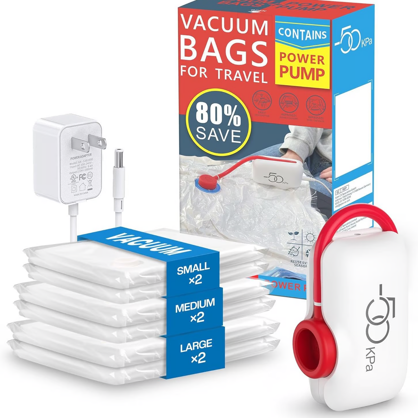 ⚡Pack of 6 Compression Bags for USB Electric Vacuum Cleaner – Space-Saving Storage, Airtight Seal, Reusable & Durable🌀