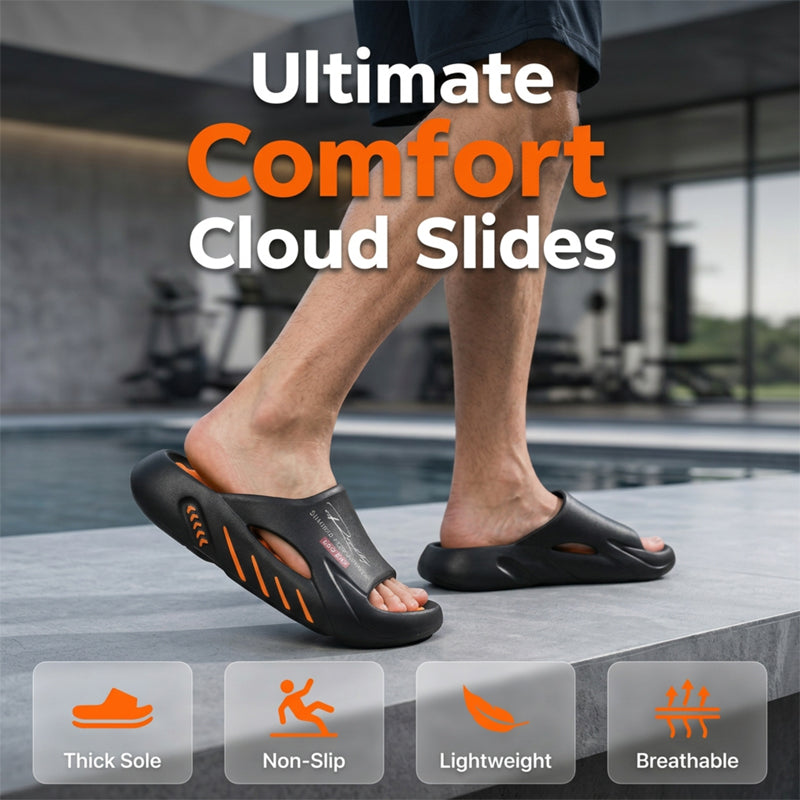 Non-Slip Thick Sole Cloud Slides for Men