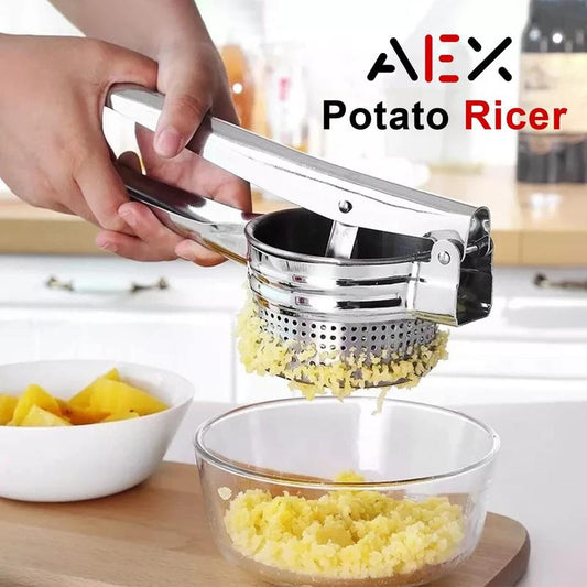 🥔BUY 2 GET 1 FREE🍹AEX Multifunctional Stainless Steel Press – For Potatoes, Juice & Food – Heavy-Duty, Easy Clean & Efficient✨