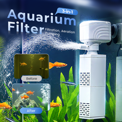 💦Fish Tank 3-in-1 Filter♻️Filtration, Oxygenation & Water Pumping