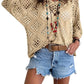 👚50% OFF NOW!🌸Women's Bohemian-Inspired Beige Crochet Top with V-Neck – Breathable, Relaxed Fit & Perfect for Summer Days ☀️